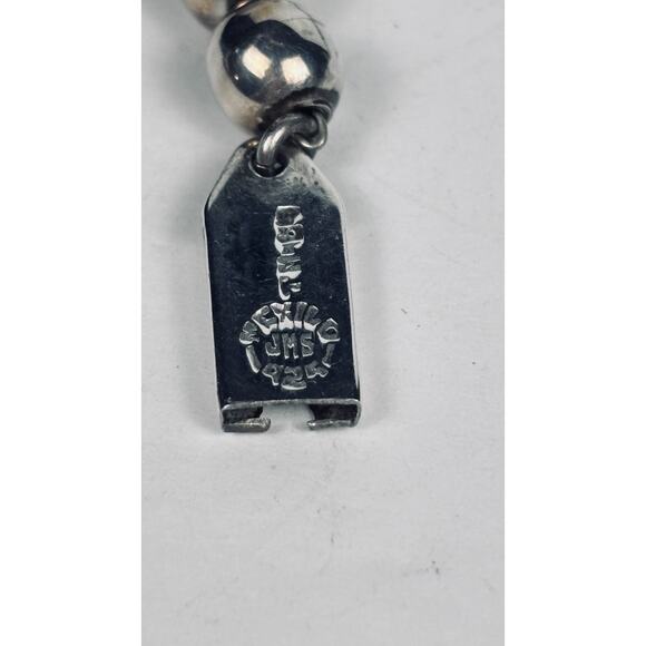 JMS 925 Sterling Silver Mexico 8mm Bead Ball Necklace 24” 61.7 Grams Vintage - Picture 6 of 8